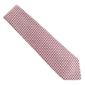 Superba Men Necktie 100% Polyester Geometric Red Beige Size 55x4 - NWOT